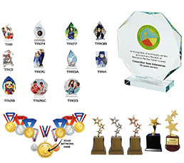 Glass Trophies and Wood Plaques